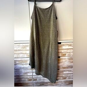 NWT Derek Heart 2X Metallic Asymmetrical Midi Dress Party Shimmer